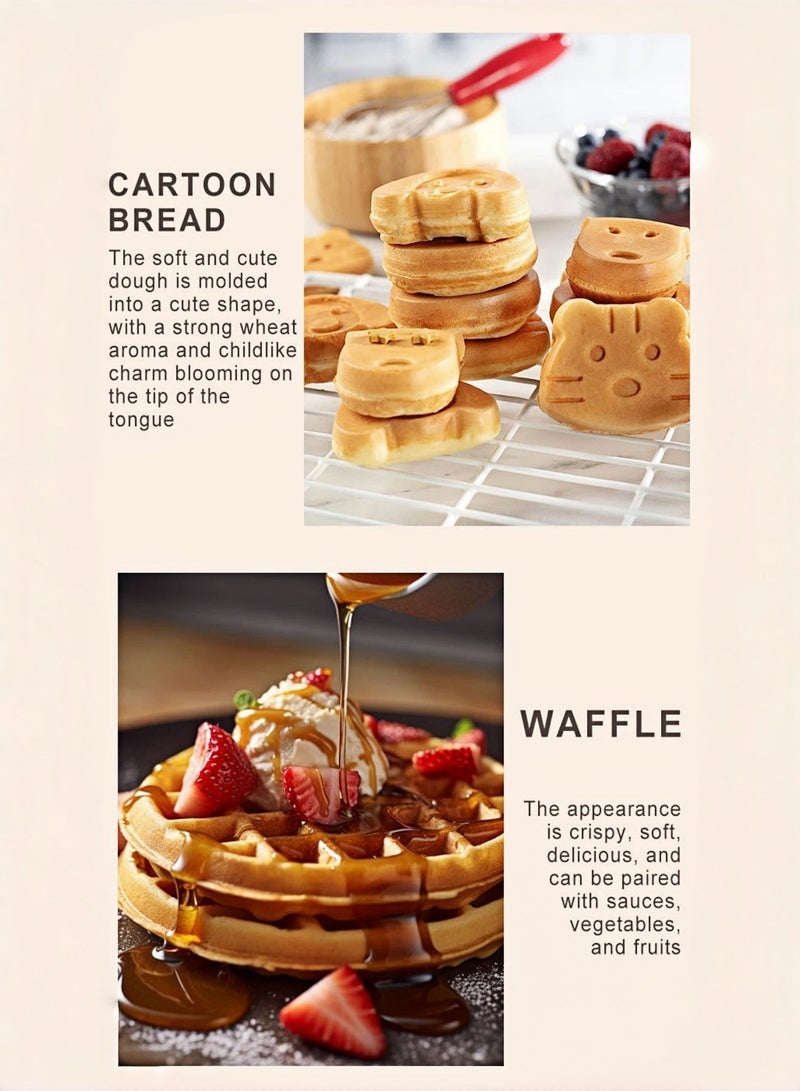 سوكاني جهاز تحضير الوجبات الخفيفة غير اللاصق 5 في 1 مع لوح الوافل ولوح كعك كرتوني ولوح الدونات، قدرة 600 واط، موديل SK-08105، باللون الأسود - Image 5